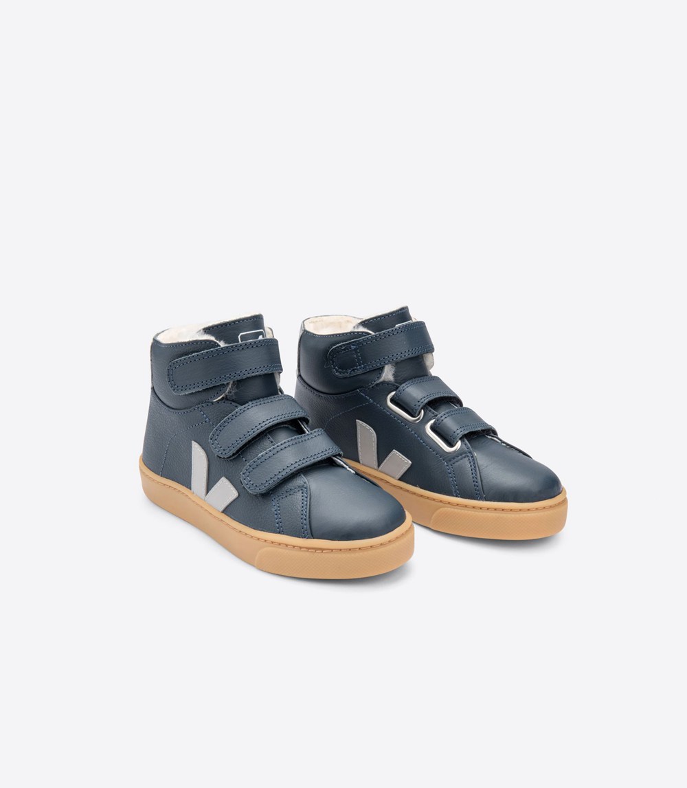 Veja Sneakers Kids - Esplar Mid Leather - Blue/White - 1563TXGPF